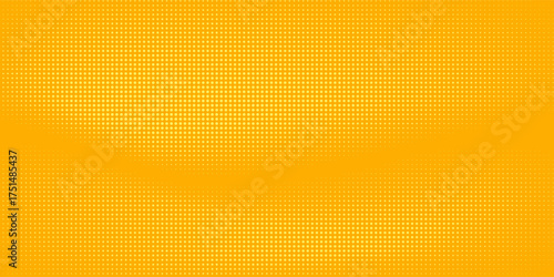 Abstrac dots yellow halftone pattern orange background. Retro comic style dotted.