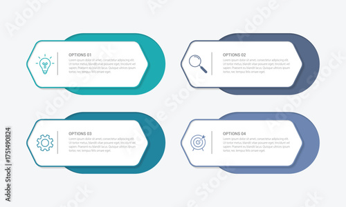 Vector infographic design template with 4 options or steps