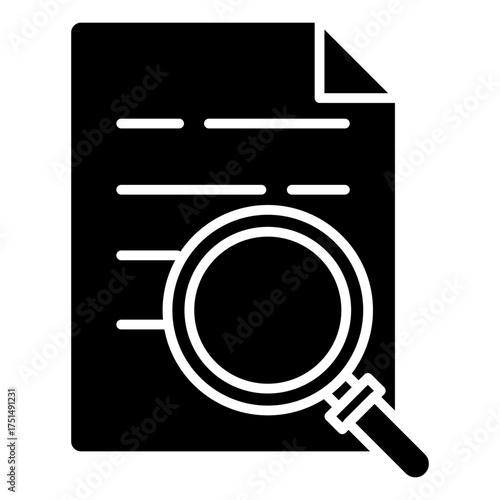 Document Search Glyph Icon