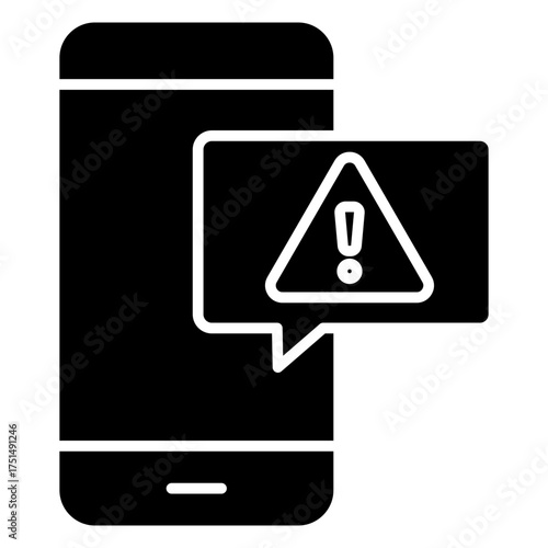 Mobile Alert Glyph Icon