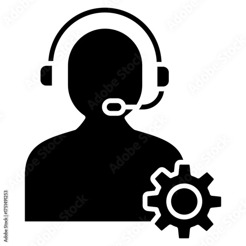 Call Center Glyph Icon