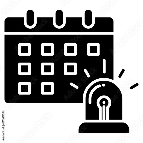 Emergency Schedule Glyph Icon