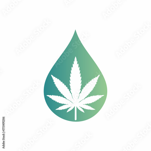 Cannabis infusion: A symbolic fusion of nature and wellness with a water drop