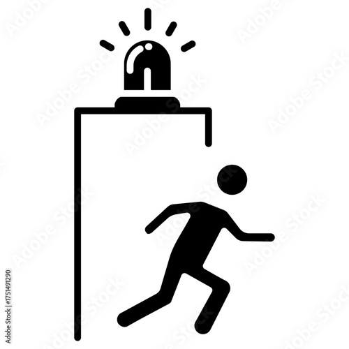 Emergency Exit Glyph Icon