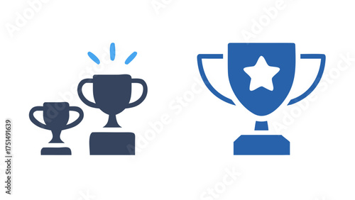 Konstfotografi Achievement concept showing two trophies of different sizes, symbolizing success
