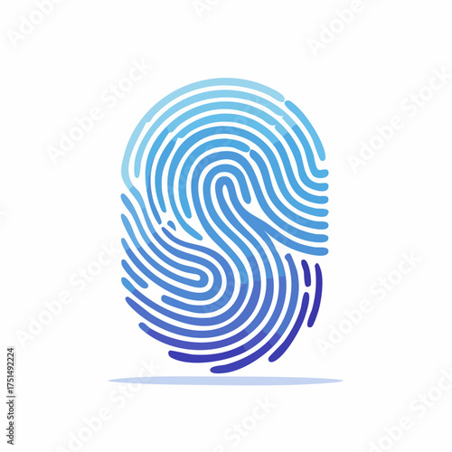 Fingerprint pattern vector illustration identity verification and privacy concept