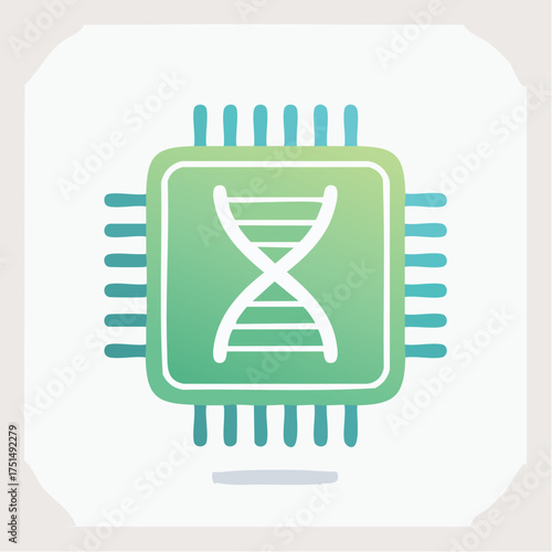 Genetic algorithm symbol representing biotechnology and genetic engineering evolution