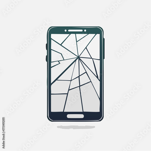 Illustration of a cracked smartphone screen showing device damage and repair needs