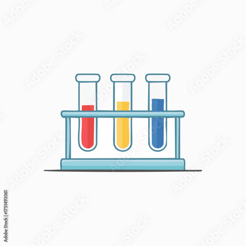 Illustration of laboratory equipment with colorful liquids for scientific experiments
