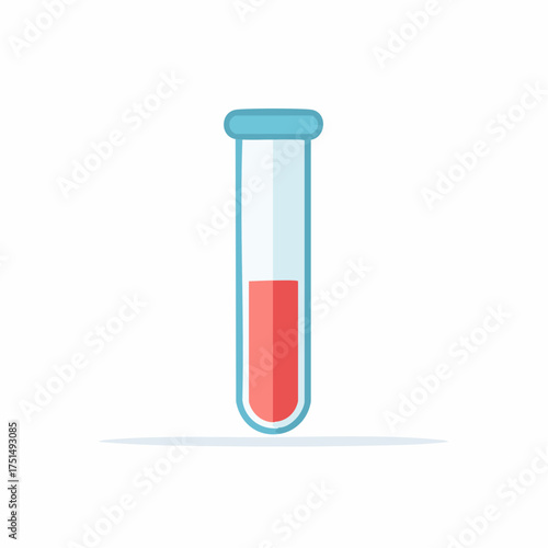 Illustration of laboratory test tube with red liquid, symbolizing scientific experiment
