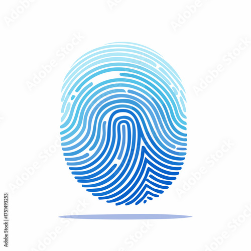 Intricate biometric fingerprint design with blue gradient for security concept
