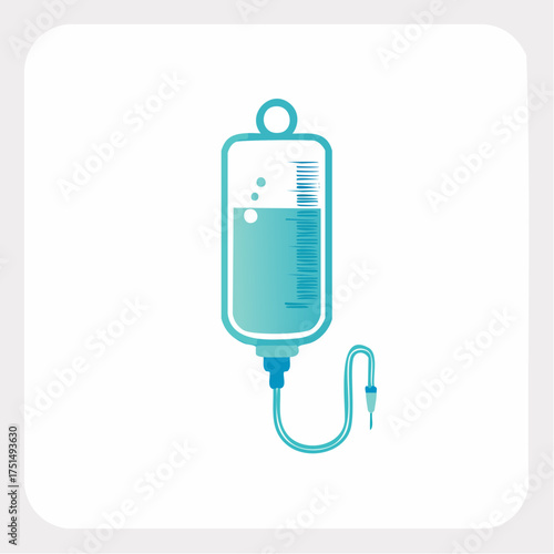 Medical IV Drip Illustration for Healthcare or Treatment Infusion Therapy