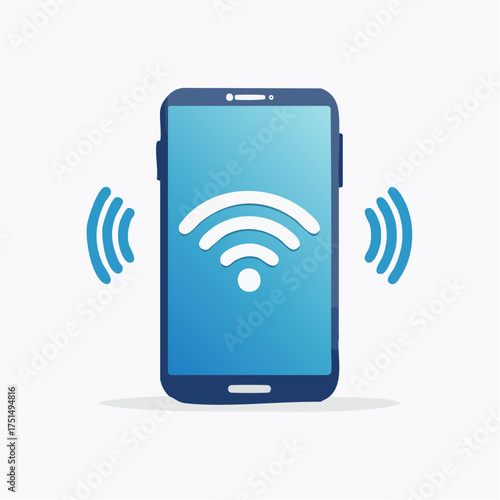 Smartphone with wifi symbol indicates internet connectivity for mobile devices