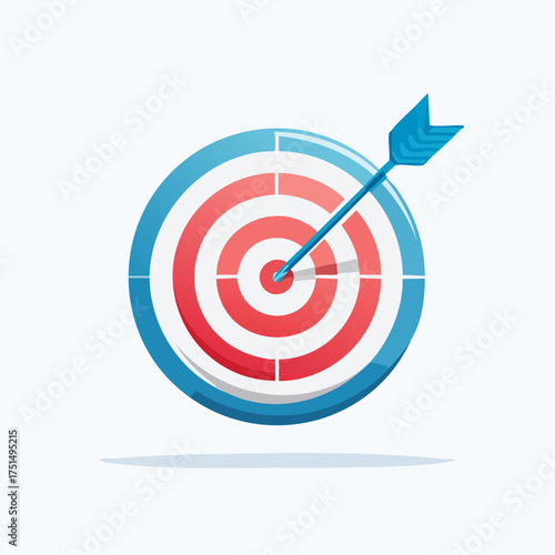Target with arrow hitting the bullseye - conceptual illustration of success