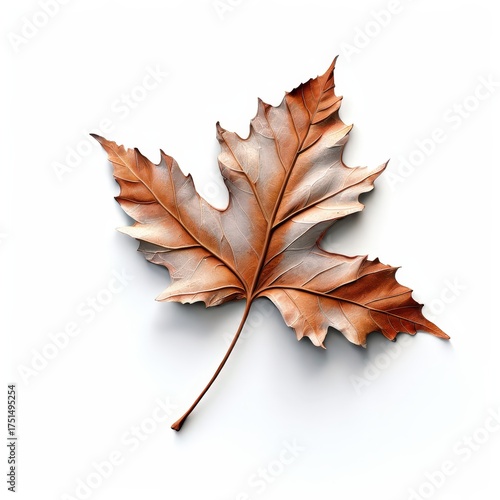 an AI Image Generator, Elegant Copper Maple Leaf Sculpture With Cream Highlights