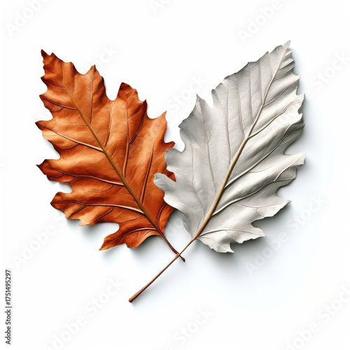 an AI Image Generator, Elegant Copper Maple Leaf Sculpture With Cream Highlights