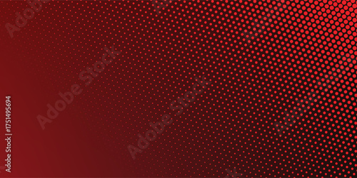 Red diagonal geometric shape with halftone. Modern fiber textured vector