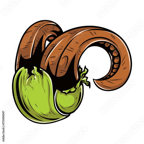 Stylized Abstract of Vegetable :A bold, artistic interpretation of a fresh vegetable, blending organic forms with a touch of surrealism, perfect for a health or food themed project.