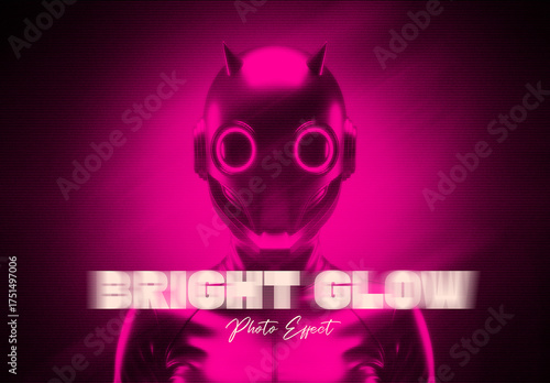 Neon Pink Bright Glow Portrait Photo Effect