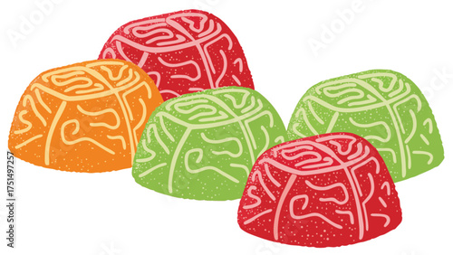 Delicious assorted fruit flavored gummy candy assortment for a sweet and colorful treat indulgence