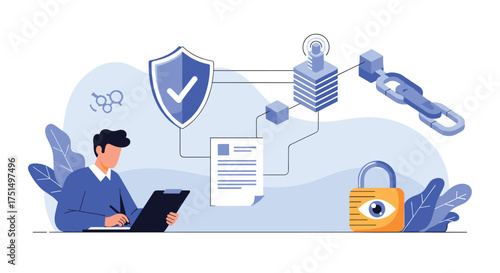 Securely managing and verifying data with blockchain technology and digital signatures.