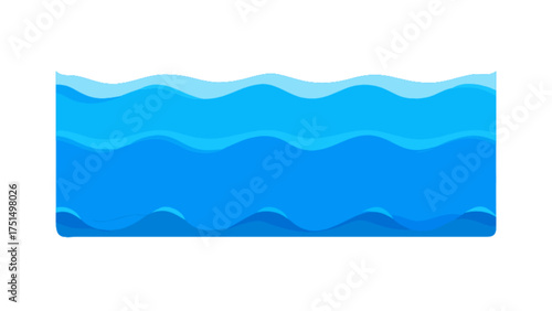 Blue ocean water waves vector illustration for background sea wave pattern summer graphic design element