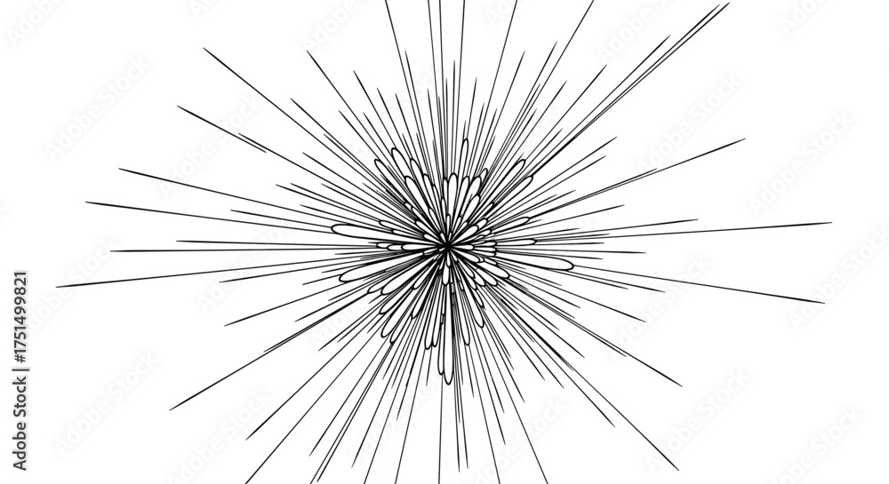 Obraz premium A dazzling burst of radiant lines emanates outwards from a central point creating a captivating abstract visual.