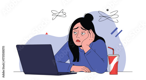 A person sitting in front of a laptop looking tired and overwhelmed with work.