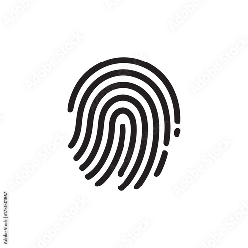 Black and white fingerprint icon representing identity and security concepts