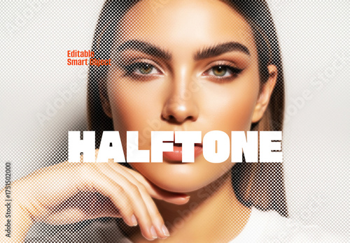 Halftone Photo Effect Mockup