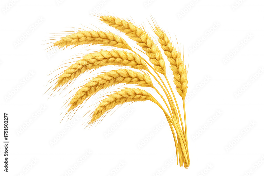 Fototapeta premium Golden wheat cereal crop growing, illustrating agriculture, bounty, and harvest season on transparent background