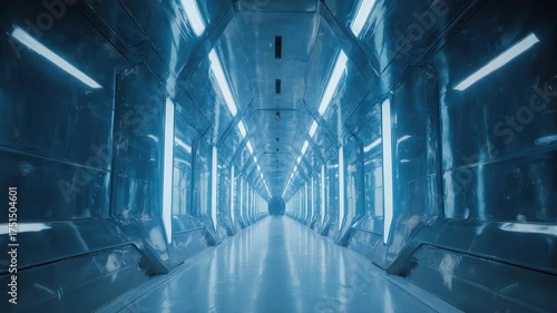 Flying Through a Futuristic Sci-Fi Corridor Loop