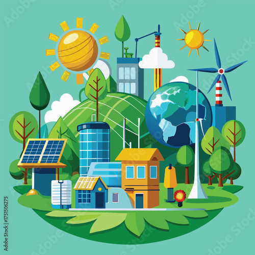 Eco energy environment friendly green concept vector image
