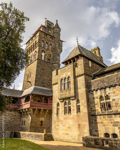 фотографія A section of Cardiff Castle showing the Marquis of Bute clocktower