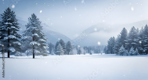 winter landscape with snow