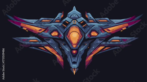 Futuristic abstract spaceship design illustration modern digital art vector graphic