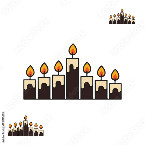 Burning candles create a warm and inviting atmosphere, perfect for relaxation or meditation, evoking a sense of peace and tranquility.