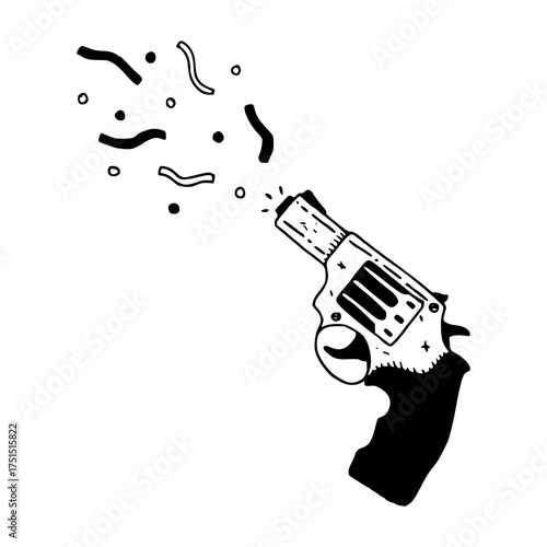party popper gun concept illustration