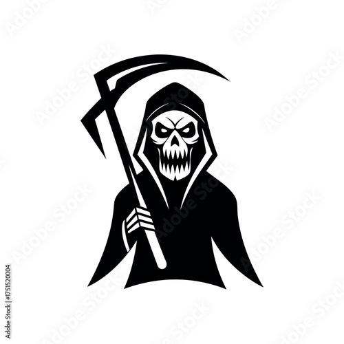 Grim reaper with scythe illustration