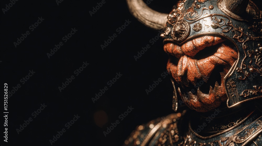 Obraz premium Decorative Halloween mask with metallic accents and fearsome monster design