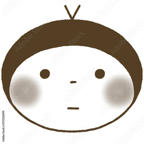 Fotografie A cute, round, brown icon with no apparent gender that's easy to use