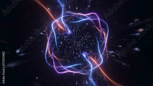 abstract blue and light background with sparkles and glowing energy