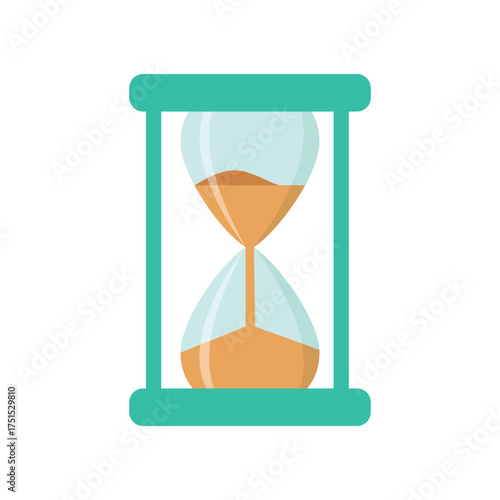 Hourglass flat vector illustration isolated on white background
