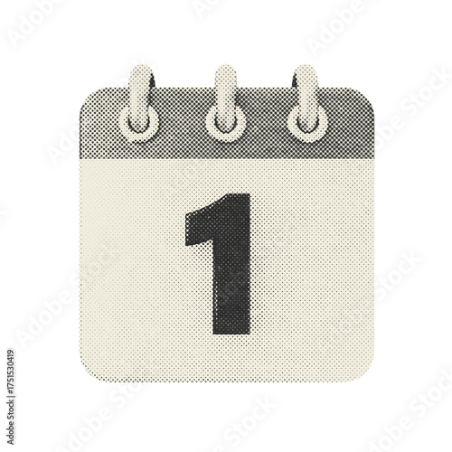 3d calendar halftone style