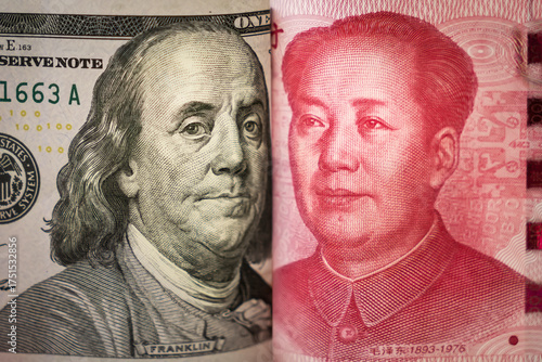 Photography Serious trade tension or trade war between US and China, financial concept : Not