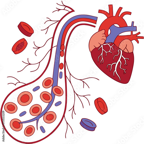 An image of the human circulatory system vector design on a white background 