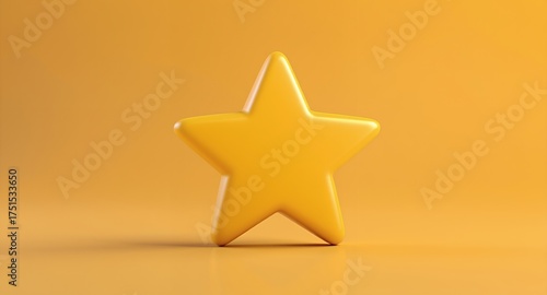 A single yellow star, representing achievement and excellence, displayed against a solid warm background, creating a sense of positivity and success.