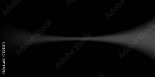 Abstract black background with a smooth light gradient forming a symmetrical tunnel-like shape. Minimal and modern concept suitable for technology, luxury, or digital design themes.