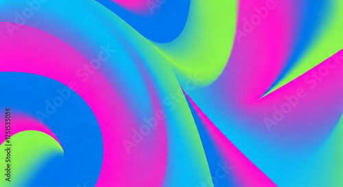 Vibrant and dynamic abstract background featuring a mesmerizing blend of neon pink, electric blue, and lime green hues creating a visually stunning design