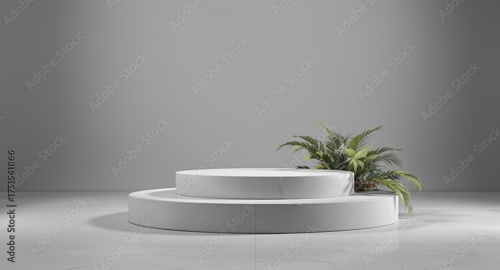 Fototapeta premium Modern Minimalist Product Display Stage with Greenery